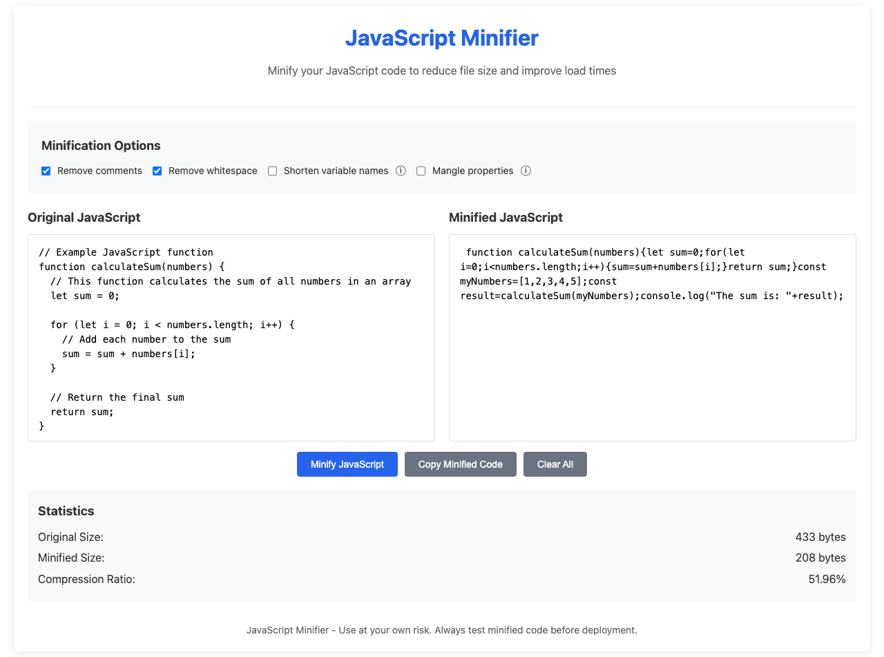 JavaScript Minifier featured image